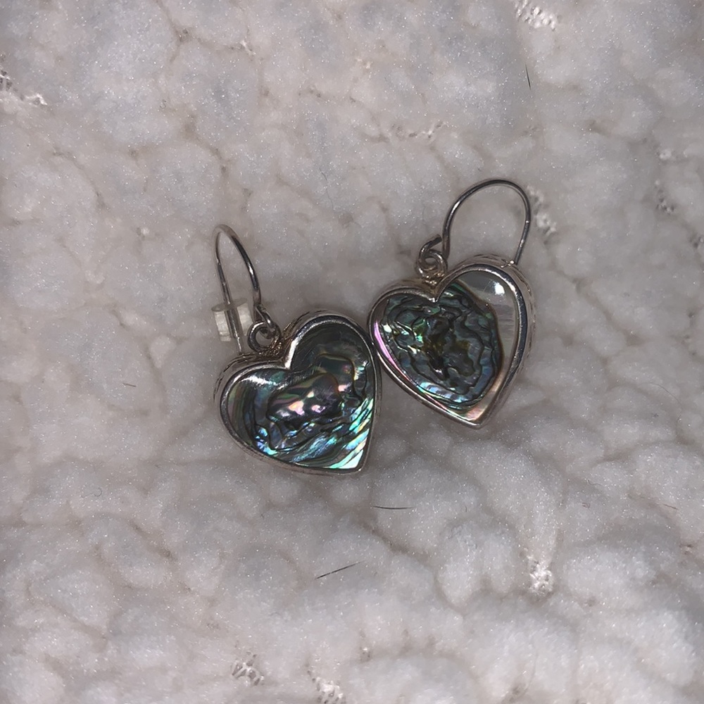 Abalone heart earrings